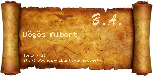 Bögös Albert névjegykártya