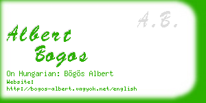 albert bogos business card