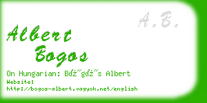 albert bogos business card